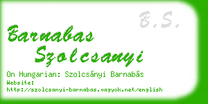 barnabas szolcsanyi business card